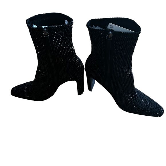 NWT ZARA Women’s Black Rhinestone Heeled Ankle Boots Size 8.5 US 38-39 EU - Picture 14 of 16